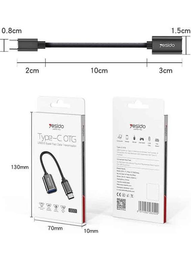 Yesido Type -C OTG Super Fast USB 3.0 Data Transmission Black
