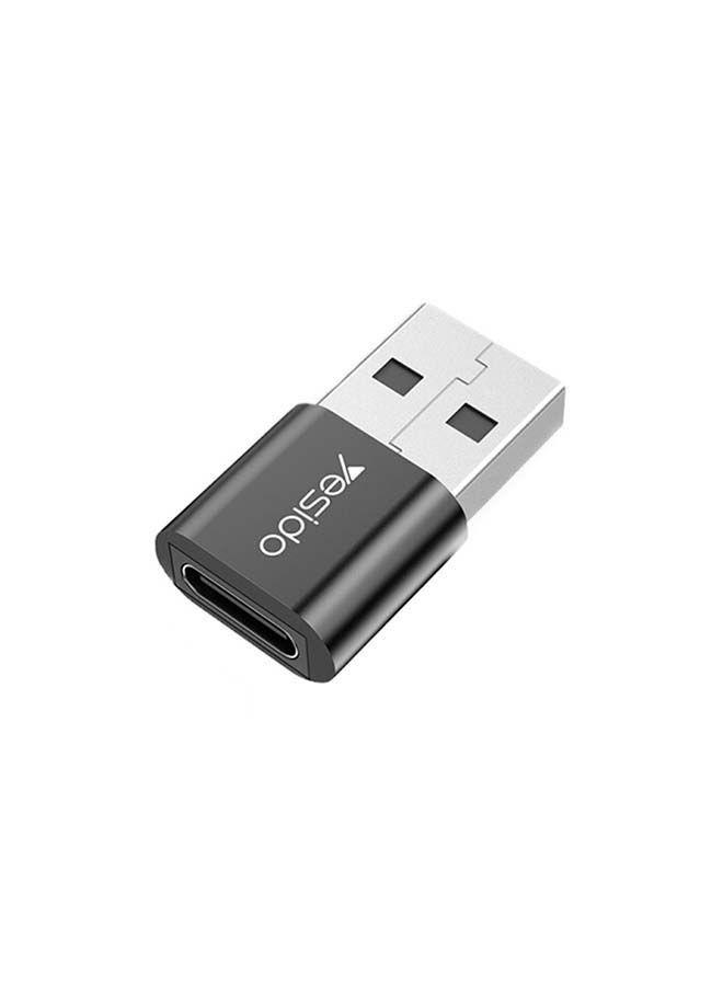 محول OTG صغير من Type-C إلى 2.0 USB أسود | Yesido Type-C To USB Adapter