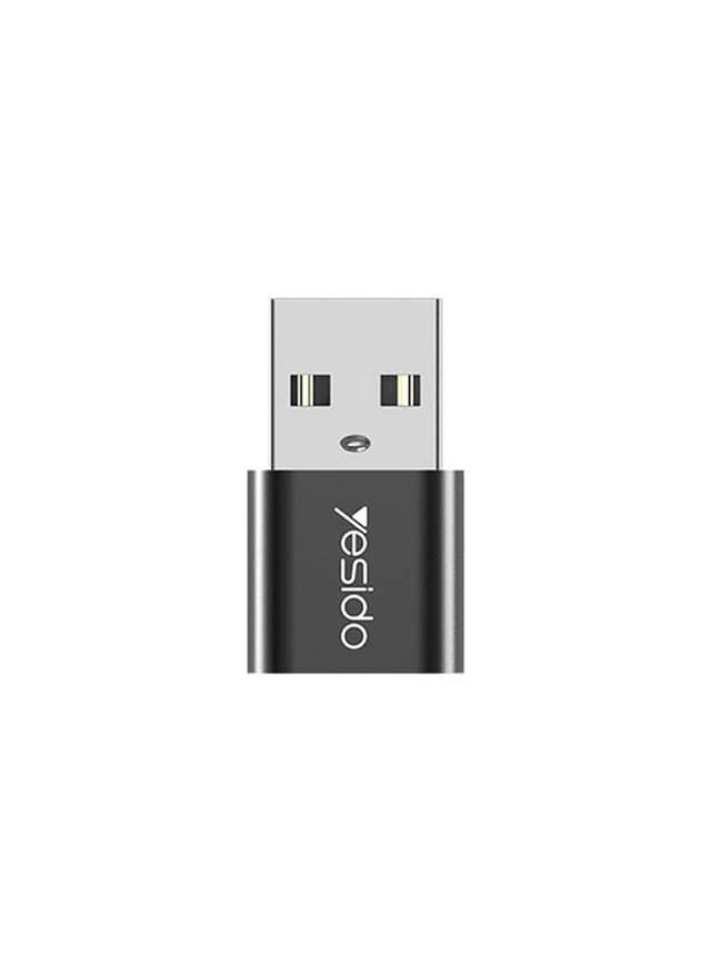 محول OTG صغير من Type-C إلى 2.0 USB أسود | Yesido Type-C To USB Adapter