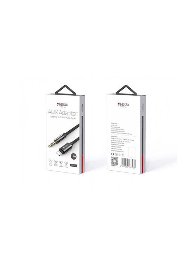 Yesido Lightning To Aux 3.5mm Audio Cable black