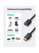 UGREEN HDMI Extension Cable Male to Female HDMI Extender Cord 4K Compatible for TV Stick, Roku Stick, PS5 PS4 PS3, Blu Ray Player,HDTV Laptop PC - 1M Black
