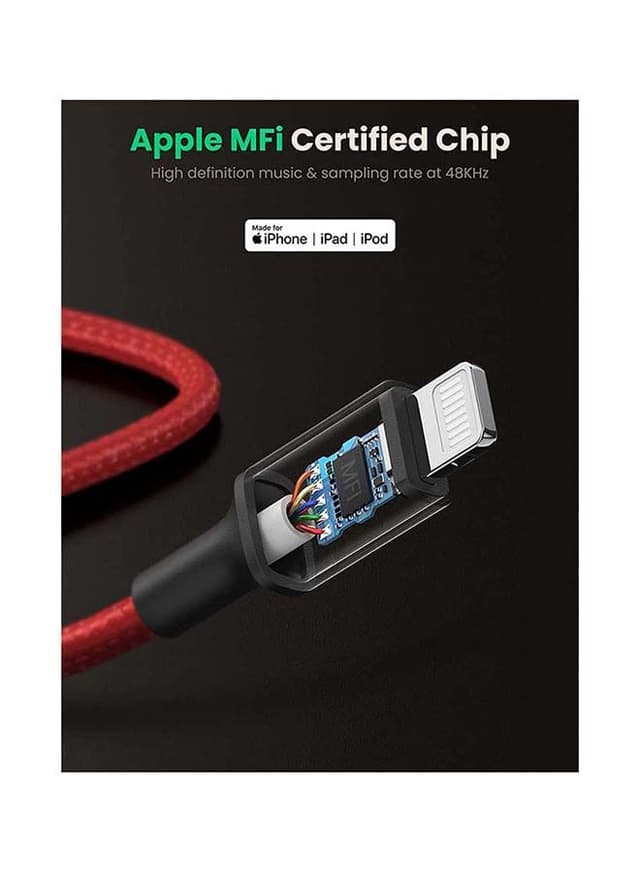 وصلة سماعة ايفون أحمر يوجرين Ugreen Red Apple Headphones Adapter