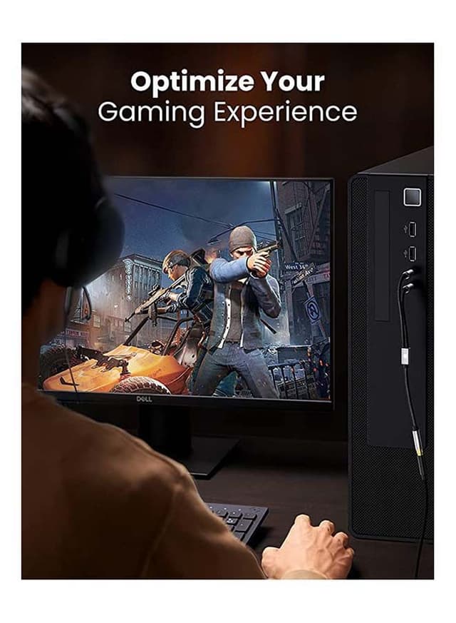 وصلة سماعة ( مقسم سماعة الرأس ) - اسود UGREEN - Headphone Splitter Female to Dual Headphone and Microphone Male Port Headphone Adapter TRRS Y Splitter