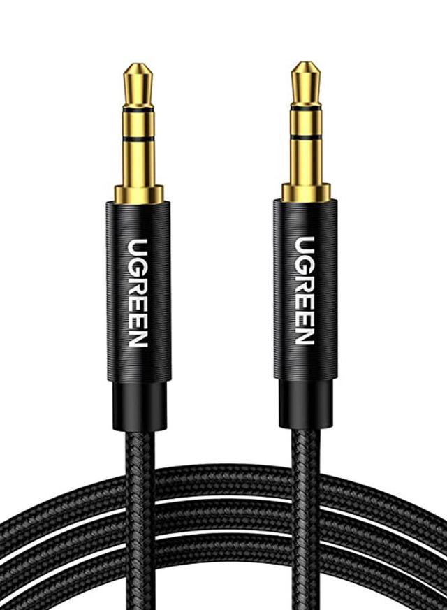 UGREEN 1M Aux Cable 3.5mm Audio Cable Flexible Braided Male to Male Lead Auxiliary Headphone Cable for Phone Tablet Speakers Car Stereo Headphones MacBook Pro 2021 Black - SW1hZ2U6NTQ1NDAy