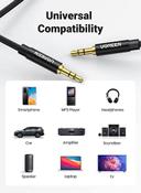 UGREEN 1M Aux Cable 3.5mm Audio Cable Flexible Braided Male to Male Lead Auxiliary Headphone Cable for Phone Tablet Speakers Car Stereo Headphones MacBook Pro 2021 Black - SW1hZ2U6NTQ1NDA0