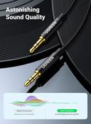 UGREEN 1M Aux Cable 3.5mm Audio Cable Flexible Braided Male to Male Lead Auxiliary Headphone Cable for Phone Tablet Speakers Car Stereo Headphones MacBook Pro 2021 Black - SW1hZ2U6NTQ1NDE0