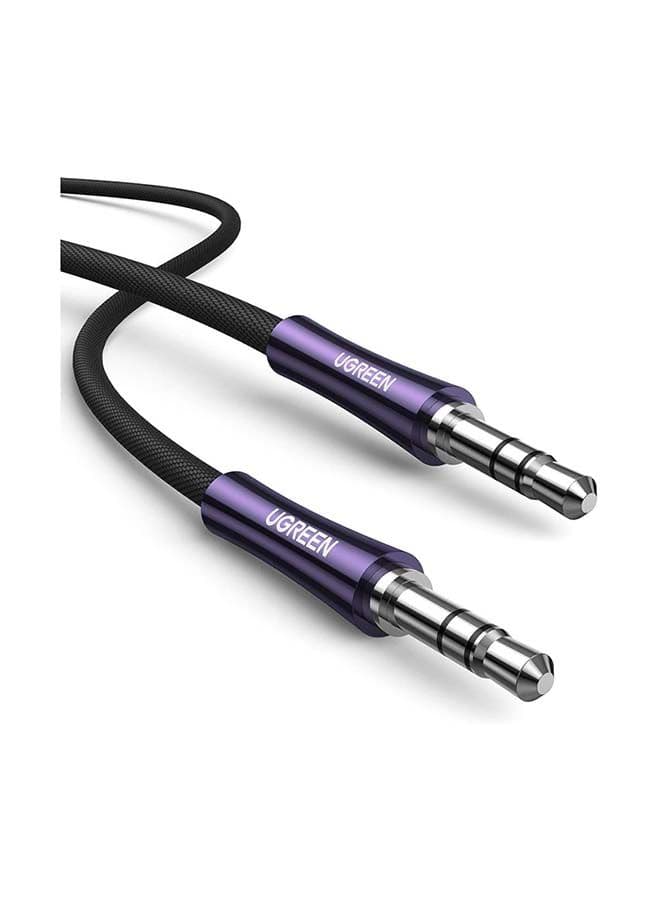 كيبل aux ( مقاس 3.5 ) 1 متر - اسود UGREEN -  Audio Cable Aux Cable Braided Male to Male Stereo Auxiliary Aux Jack Cord TRS Aux Compatible for iPhone iPad Smartphones Tablets Car Home Stereos Beats Bose Sony