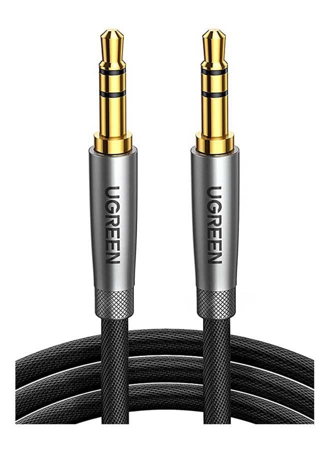 كيبل aux ( مقاس 3.5 ملم ) 1 متر - اسود UGREEN -  Audio Cable Aux Cable Braided Male to Male for iPhone iPad Samsung Smartphones Tablets Car Home Stereos Headphones Speaker