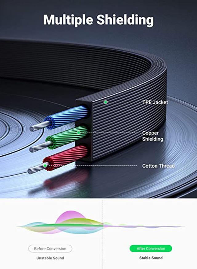 سلك اوكس 3.5 مم و 2 متر أسود يوغرين UGREEN Aux Cable Auxiliary Audio Jack to Jack Cable - SW1hZ2U6NTQ2OTY2