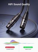 كابل ميكروفون XLR إلى XLR بطول 1 متر أسود يوغرين UGREEN Cable Microphone XLR Male to Female XLR - SW1hZ2U6NTQ2MzE4