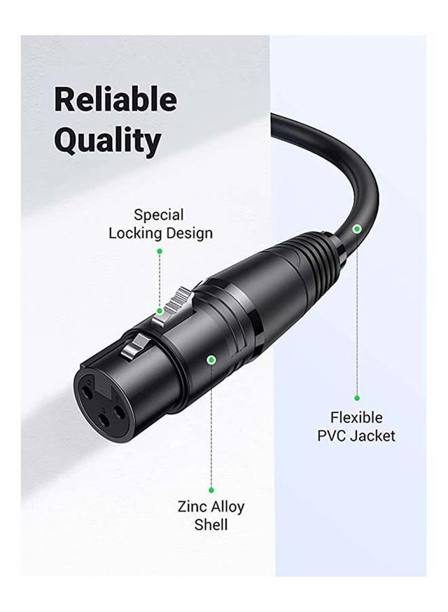 كابل ميكروفون XLR إلى XLR بطول 1 متر أسود يوغرين UGREEN Cable Microphone XLR Male to Female XLR - SW1hZ2U6NTQ2MzIy