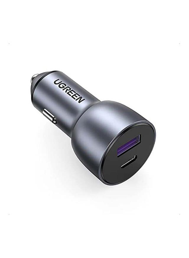 UGREEN Fast Car Charger Adapter 42.5W Dual USB Quick Charge QC 3.0 and PD Fast Charging Car Plug for iPhone 13 Pro 13 Pro Max 13 13 mini 12 Pro Max New iPad 9 Silver