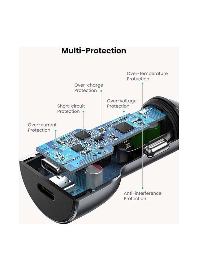 شاحن سيارة شحن سريع بمنفذين 18 واط قضي يوجرين Ugreen Fast Car Charger Adapter