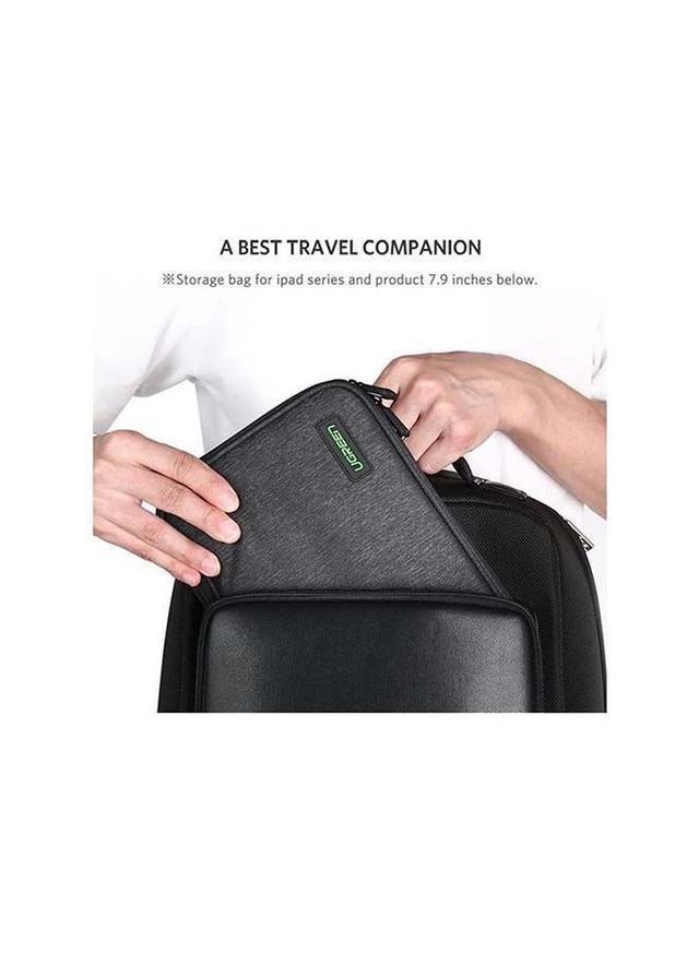 UGREEN Double Layer Travel Gadget Bag For USB Cable/SD Card/Hard Drive/Power Bank/Digital Camera/Nintendo Switch/E-Book Or Tablet (Up To 7.9'') Black