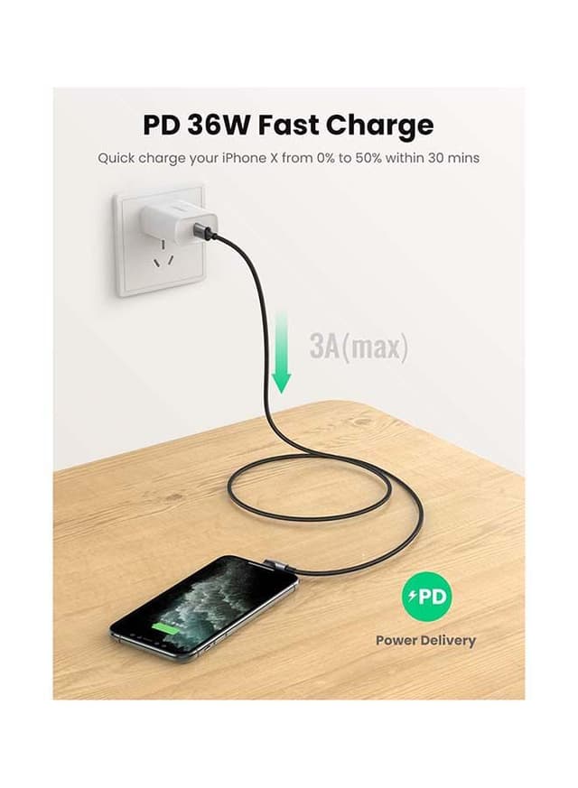 كابل شحن أيفون PD سريع إلى USB C ومزامنة بيانات سريع 90 درجة متوافق مع اي فون 13/12/11 / XS / XR / برو ماكس / برو / ميني / SE / باد 9- 2M الأسود iPhone Charging Cable [MFi Certified] PD Fast USB C to Lightning Cord Quick Data Sync Braided 90 Degree