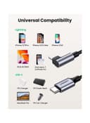 كابل شحن أيفون PD سريع إلى USB C ومزامنة بيانات سريع 90 درجة متوافق مع اي فون 13/12/11 / XS / XR / برو ماكس / برو / ميني / SE / باد 9- 2M الأسود iPhone Charging Cable [MFi Certified] PD Fast USB C to Lightning Cord Quick Data Sync Braided 90 Degree