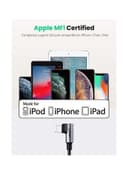 كابل شحن أيفون PD سريع إلى USB C ومزامنة بيانات سريع 90 درجة متوافق مع اي فون 13/12/11 / XS / XR / برو ماكس / برو / ميني / SE / باد 9- 2M الأسود iPhone Charging Cable [MFi Certified] PD Fast USB C to Lightning Cord Quick Data Sync Braided 90 Degree