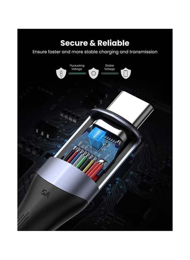 UGREEN USB-C to C Cable 1M 100W Power Delivery USB C 3.1 Gen 2 10Gbps 4K Video Compatible for iPad mini 6/Pro 2020,MacBook Pro/Air,Matebook,Chromebook,Samsung Galaxy, Pixel, NS Black