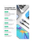 UGREEN USB-C to C Cable 1M 100W Power Delivery USB C 3.1 Gen 2 10Gbps 4K Video Compatible for iPad mini 6/Pro 2020,MacBook Pro/Air,Matebook,Chromebook,Samsung Galaxy, Pixel, NS Black