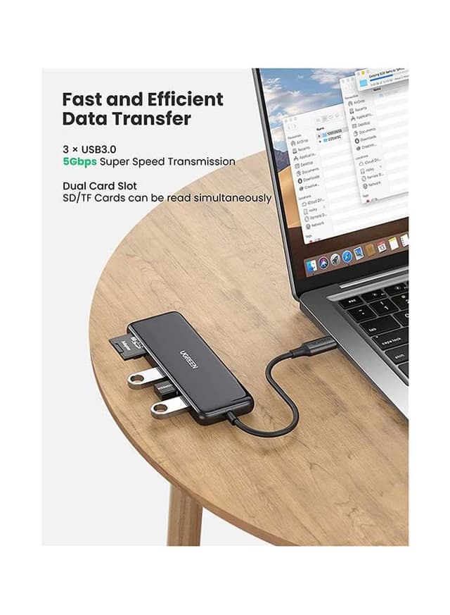 محول C Hub إلى اتش دي ام اي 6 In 1 Type C Hub To HDMI Adapter