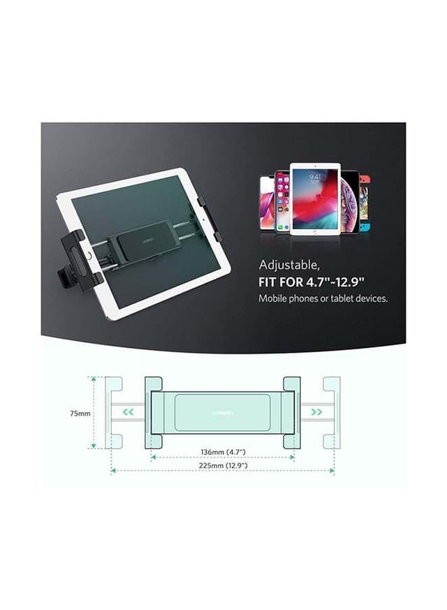 حامل ايباد للسيارة على ظهر المقعد الأمامي أسود يوجرين Ugreen Black On The Back Of The Front Seat IPad Holder For Car