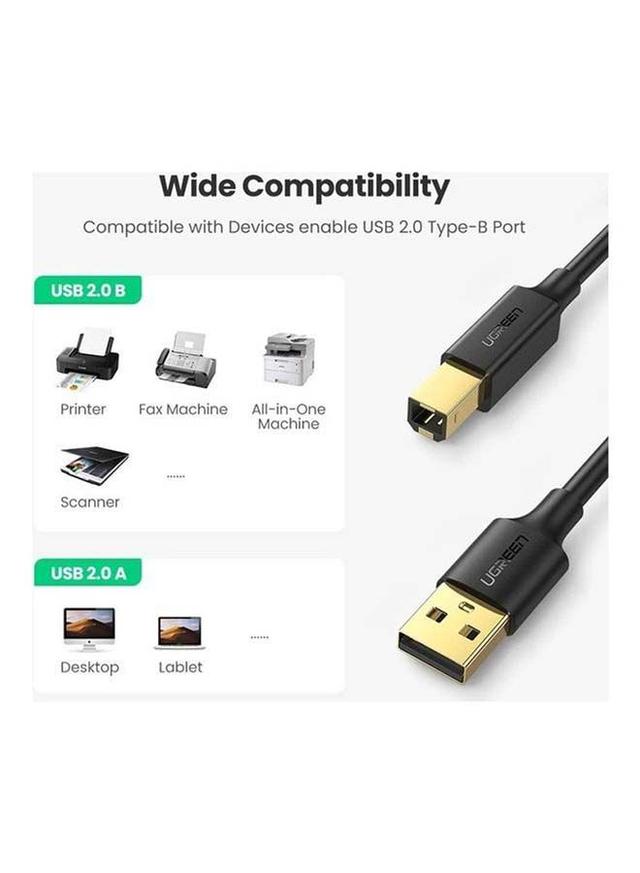 سلك طابعة سريع 1.5 متر أسود يوجرين UGREEN Black 1.5M Speed Printer Cable - SW1hZ2U6NTQzMzU5