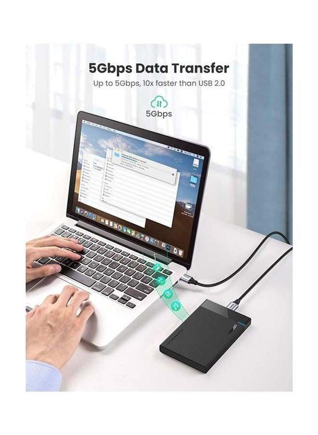 UGREEN Micro USB 3.0 Cable A Male to Micro B Cord Nylon Braided External Hard Drive Wire Compatible for Samsung Galaxy S5, Note 3, WD Camera, Hard Drive and More -2M black