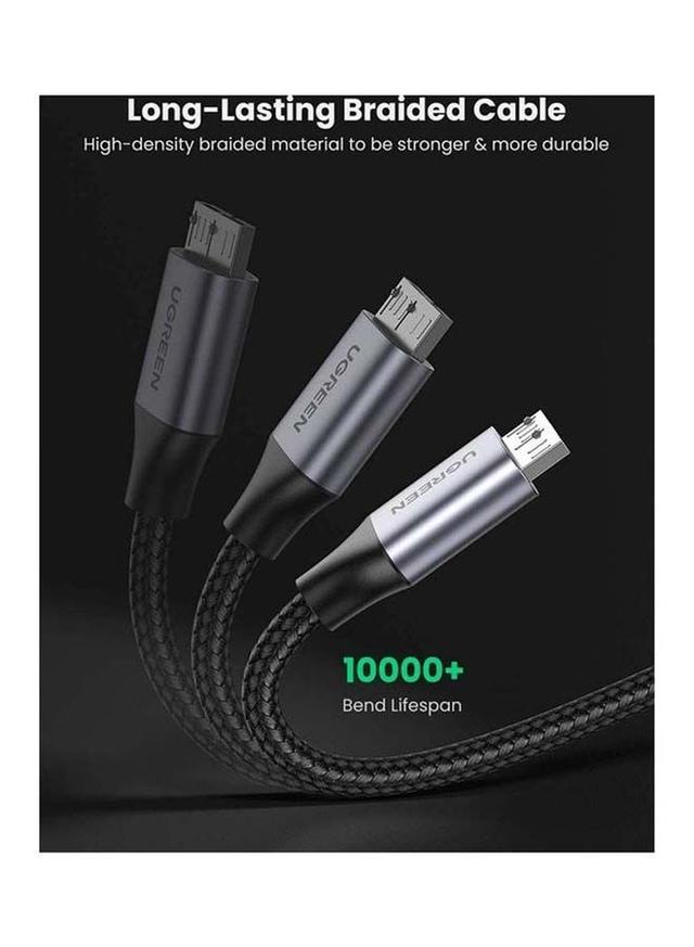 UGREEN Micro USB 3.0 Cable A Male to Micro B Cord Nylon Braided External Hard Drive Wire Compatible for Samsung Galaxy S5, Note 3, WD Camera, Hard Drive and More -2M black - SW1hZ2U6NTQ1NjY2