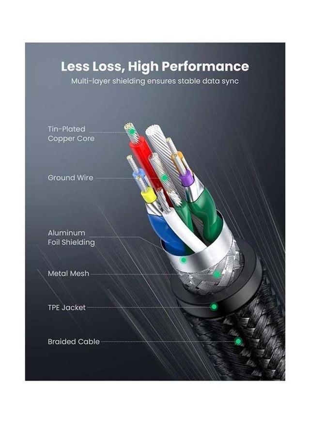 UGREEN Micro USB 3.0 Cable A Male to Micro B Cord Nylon Braided External Hard Drive Wire Compatible for Samsung Galaxy S5, Note 3, WD Camera, Hard Drive and More -2M black