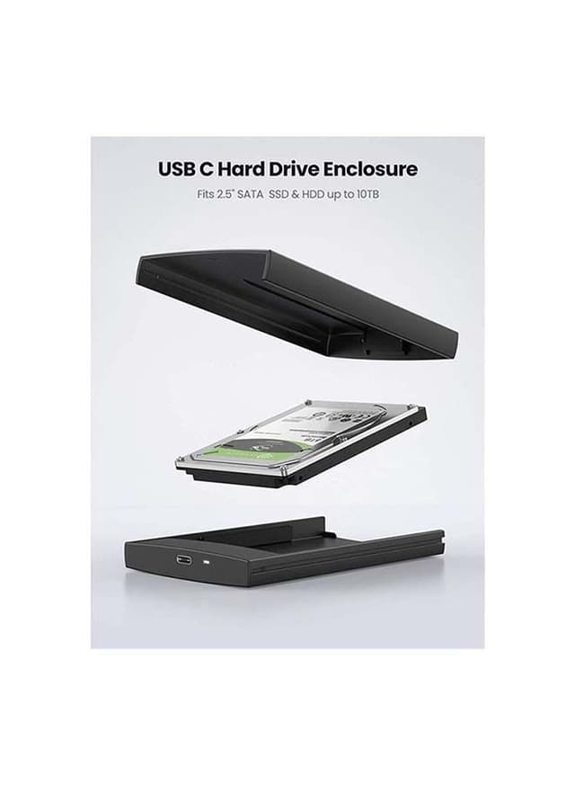 UGREEN USB C Hard Drive Enclosure Black - SW1hZ2U6NTQ2ODkx