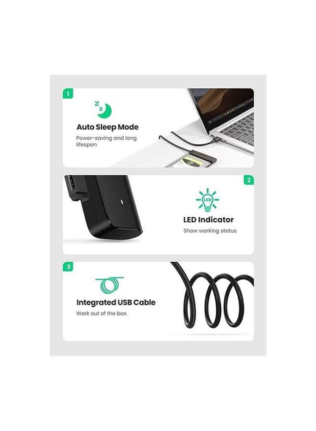 محول USB 3.0 الى SATA - أسود UGREEN - SATA to USB 3.0 Adapter Hard Drive Cable External Disk Reader 2.5 SSD