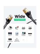 كيبل كات 7 , 1 متر - أسود UGREEN Ethernet Cable Cat7 High Speed Flat Gigabit RJ45 LAN Cable 10Gbps Shielded Internet Network