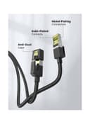 كيبل كات 7 - أسود UGREEN Ethernet Cable, Braided Cat 7 Gigabit Lan Network RJ45 Cord 10Gbps 600MHz High Speed Patch Wire F/FTP