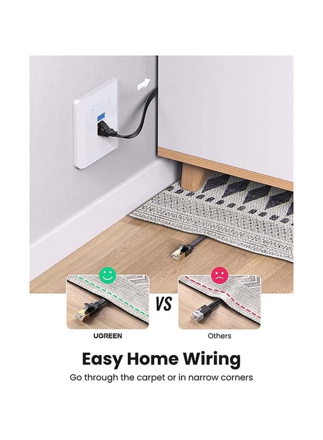 كيبل ايثرنت Cat 7 طول 2 متر متوافق مع ( الألعاب PS5 / PS4 / PS3 جهاز توجيه مودم الكمبيوتر المحمول PC-2M 2Pack ) Ethernet Cable Cat7 High Speed Flat Gigabit RJ45 LAN Cable 10Gbps Shielded Internet Network Patch Cord