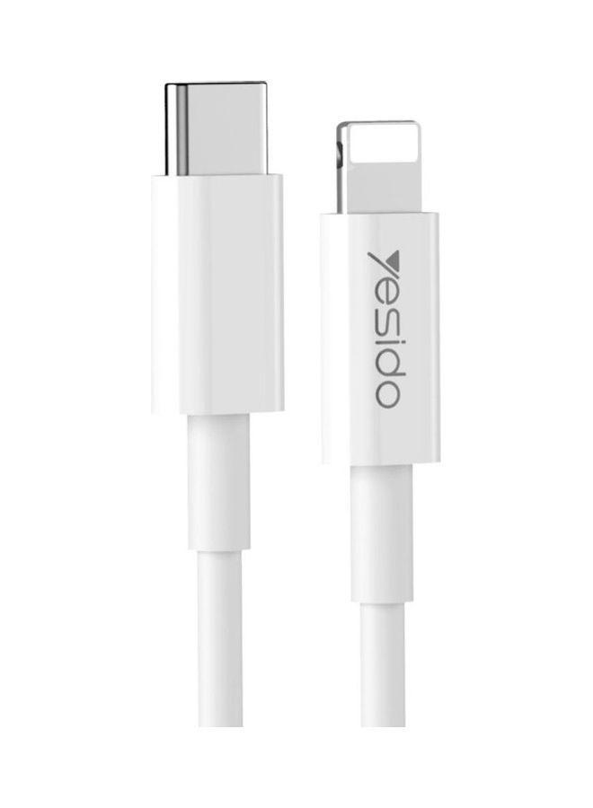 كيبل شحن من Type-C الى Lightning أبيض PD Type-C Fast Charging Data Cable -  Yesido