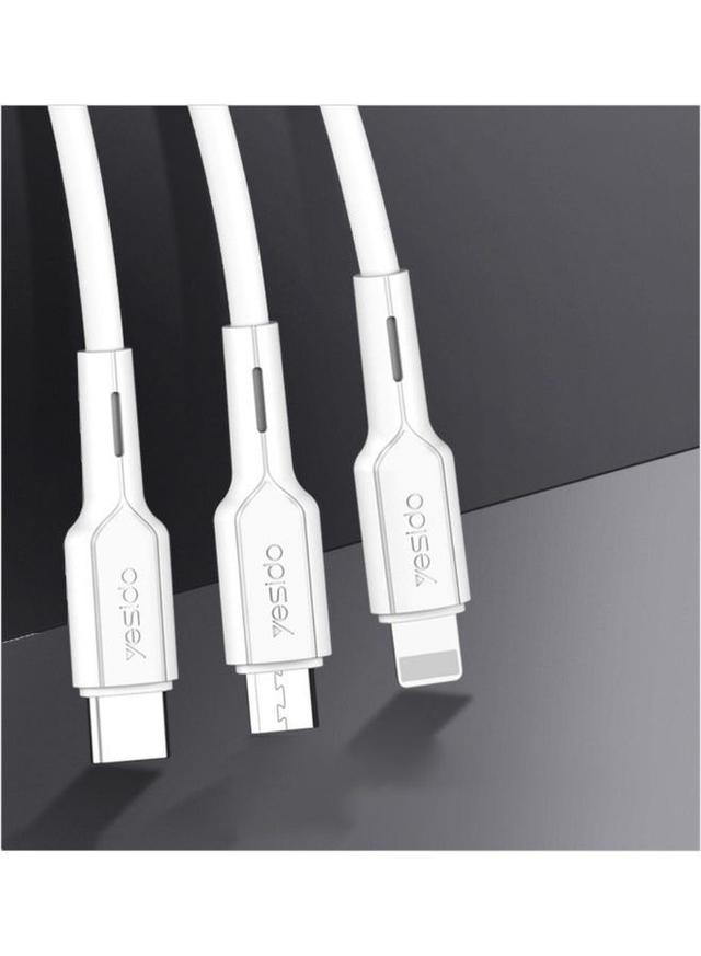 سلك شاحن ايفون ونقل بيانات ثلاثي 1 متر يسدو Yesido 3 In 1 Charging Data Cable - SW1hZ2U6NTQ0MTQ1