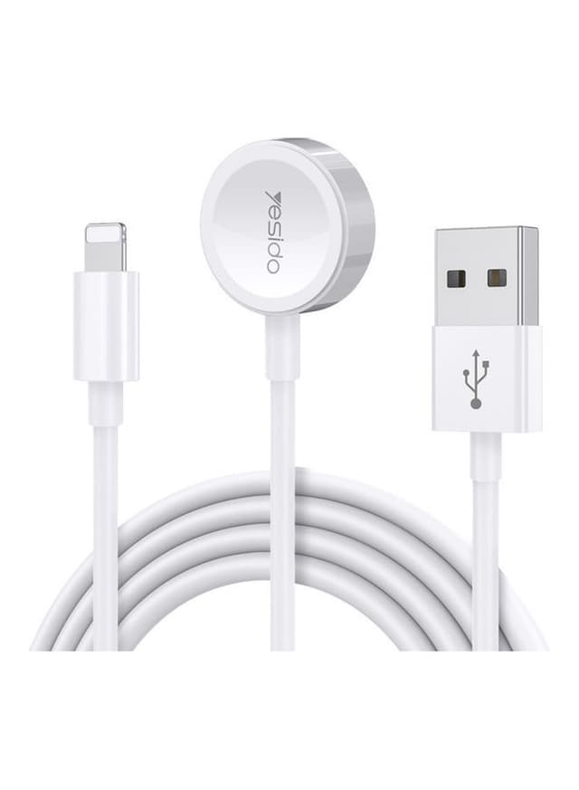 Yesido 2 In 1 Charging Cable For Watches And Lightning Devices White