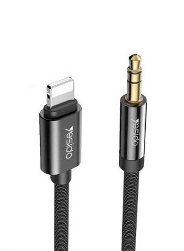 Yesido Lightning To 3.5mm jack AUX Audio Cable For iphone Black