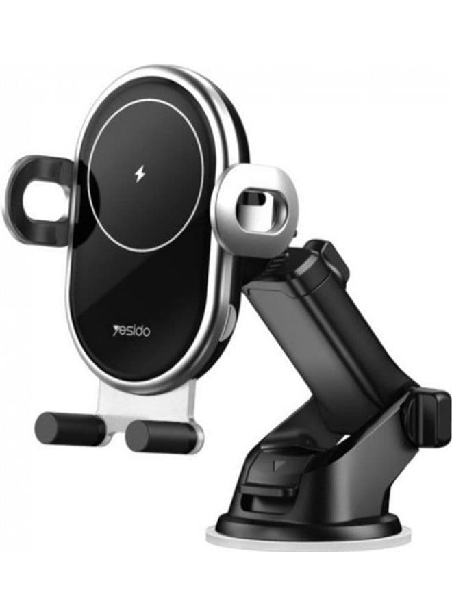 Yesido Wireless Car Mounted 10W Phone Holder Charger Black