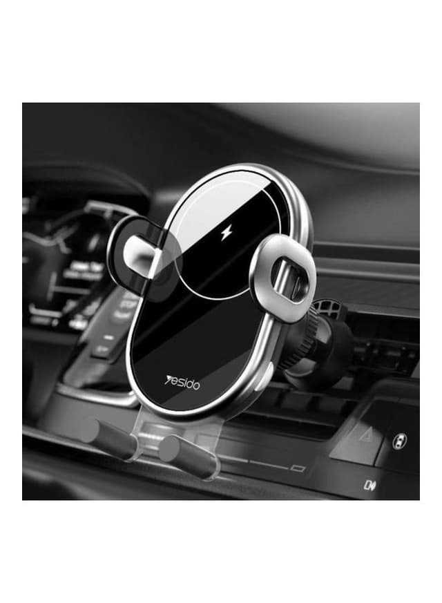 Yesido Wireless Car Mounted 10W Phone Holder Charger Black