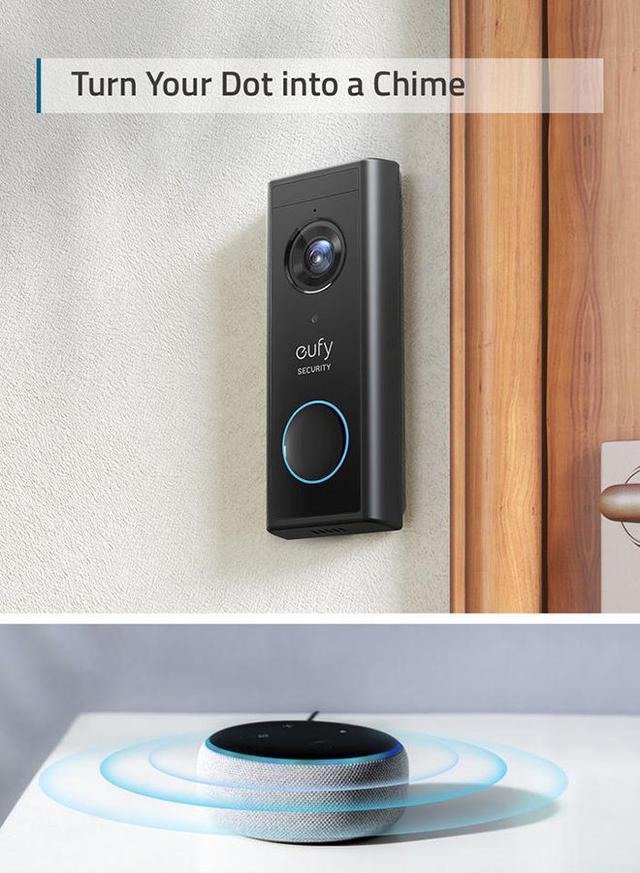 Eufy Security, Wireless Add-on Video Doorbell With 2K Resolution, 2-Way Audio, Simple Self-Installation, Home Base 1, 2, or E Required - SW1hZ2U6NTM4NDk4