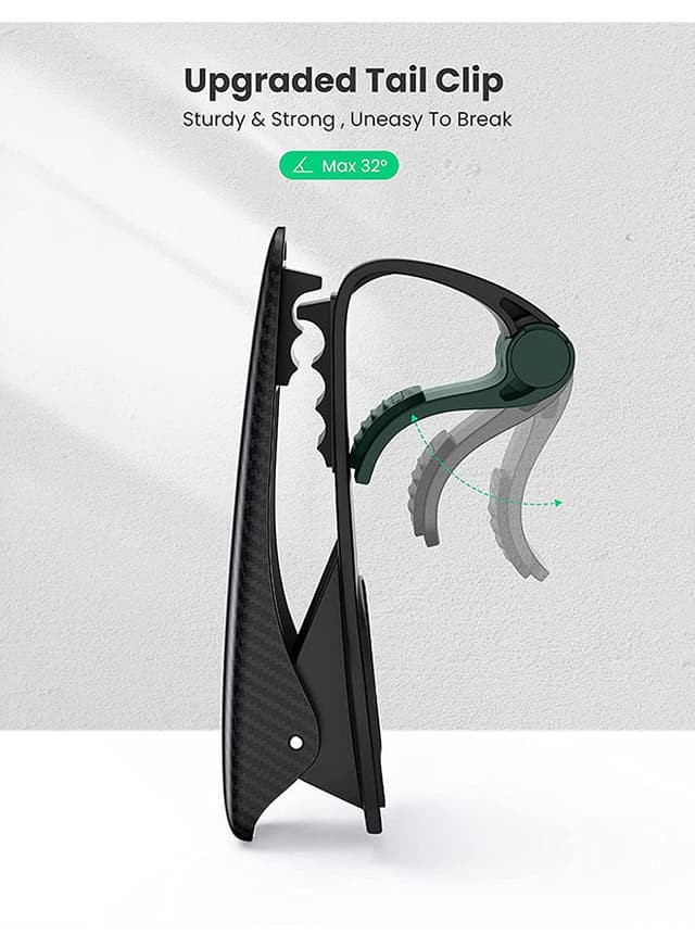 حامل جوال للسيارة - اسود UGREEN - Car Phone Clip Holder For iPhone 12/12 Pro 11 Pro Max XS XR 8 7 SE Samsung S20 S10 A71 A21s Huawei P40 P30 Nokia OnePlus