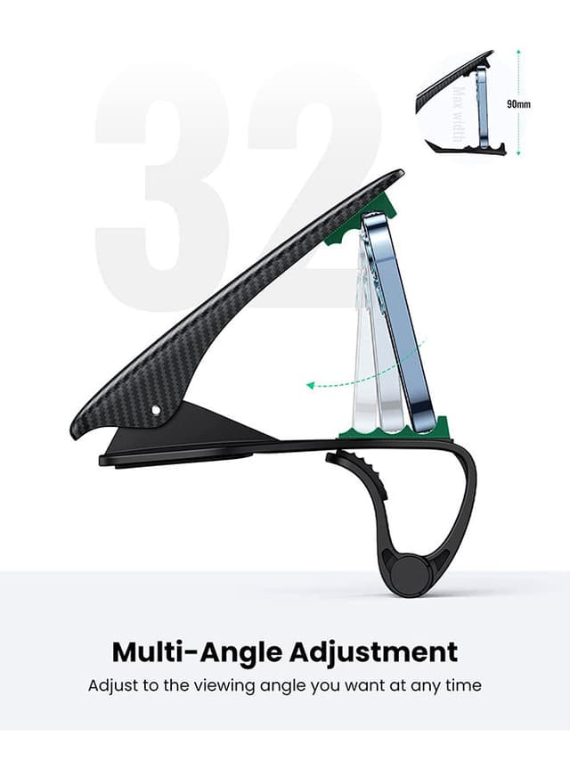 حامل جوال للسيارة - اسود UGREEN - Car Phone Clip Holder For iPhone 12/12 Pro 11 Pro Max XS XR 8 7 SE Samsung S20 S10 A71 A21s Huawei P40 P30 Nokia OnePlus