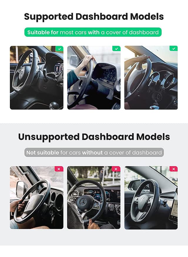 حامل جوال للسيارة - اسود UGREEN - Car Phone Clip Holder For iPhone 12/12 Pro 11 Pro Max XS XR 8 7 SE Samsung S20 S10 A71 A21s Huawei P40 P30 Nokia OnePlus