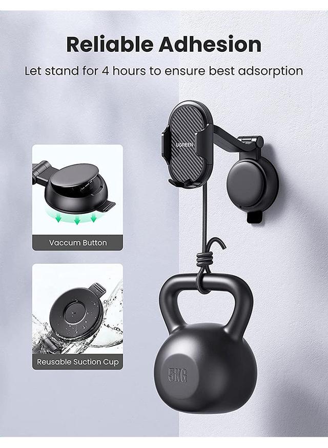 UGREEN Car Phone Holder Dashboard Phone Holder 360 Degrees Rotatable Car Phone Stand Mobile Stand for iPhone 13 Pro Pro Max Mini Galaxy Huawei and all 4.7-7.2'' Phone Black