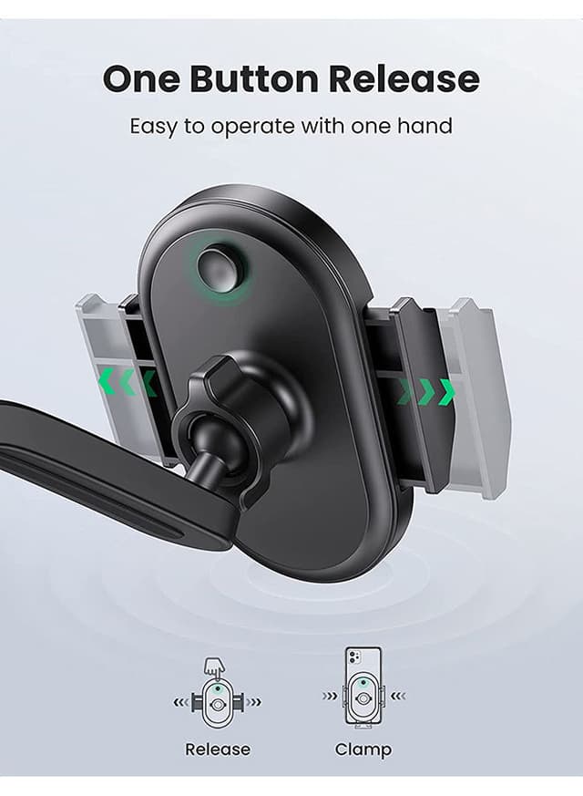 UGREEN Car Phone Holder Dashboard Phone Holder 360 Degrees Rotatable Car Phone Stand Mobile Stand for iPhone 13 Pro Pro Max Mini Galaxy Huawei and all 4.7-7.2'' Phone Black