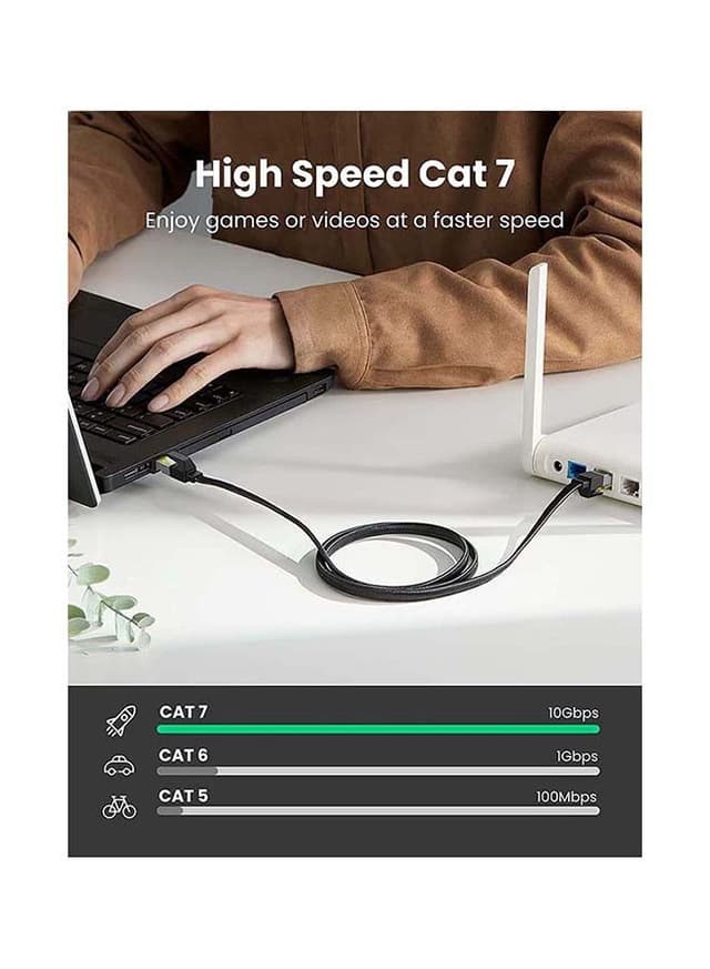 كيبل ايثرنت كات 7 بطول 1 متر UGreen Ethernet Cable Cat7