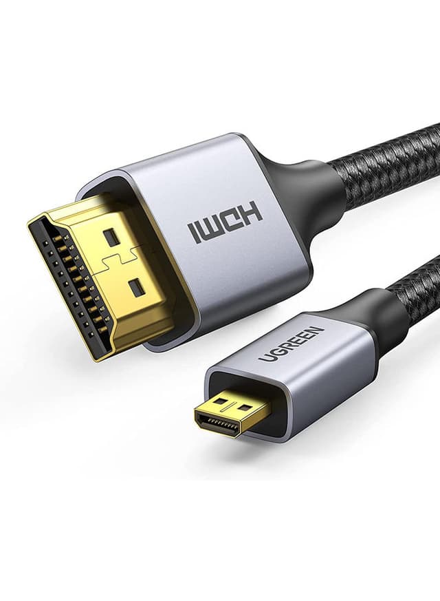 كابل HDMI ( 1متر ) - اسود UGREEN - Micro HDMI to HDMI Cable Nylon Braided Male to Male
