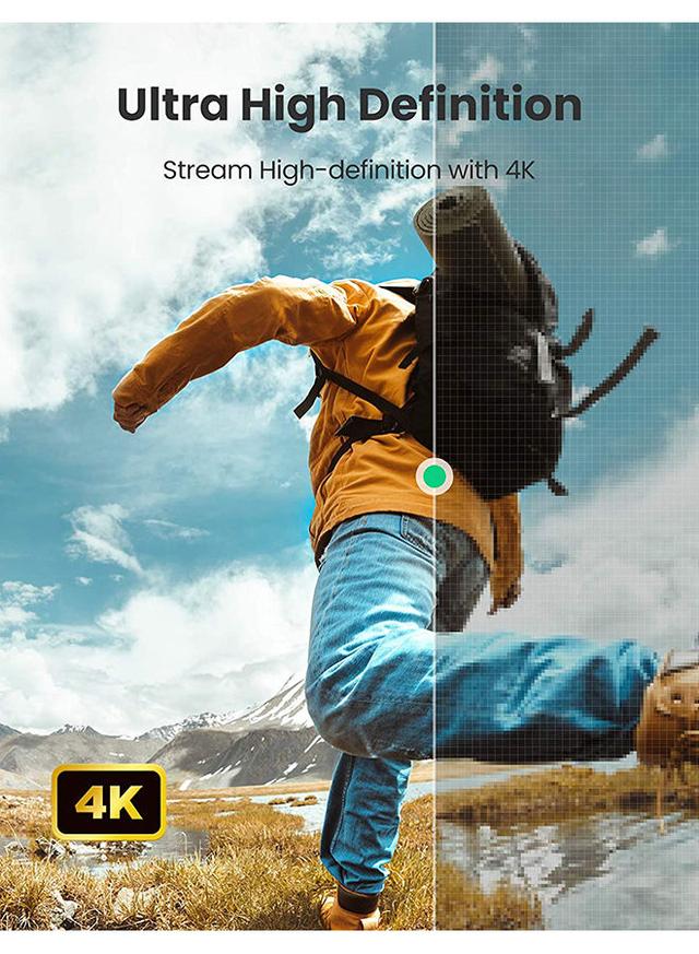 كابل HDMI ( 1متر ) - اسود UGREEN - Micro HDMI to HDMI Cable Nylon Braided Male to Male