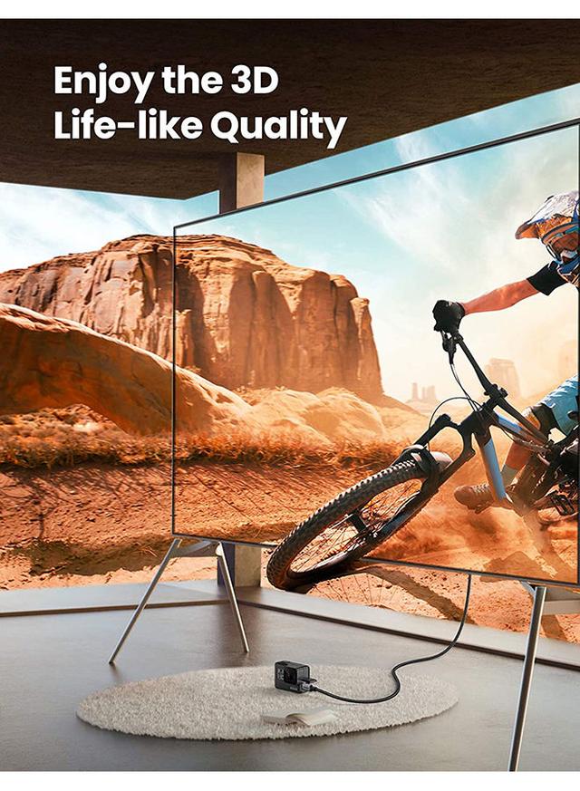 كابل HDMI ( 1متر ) - اسود UGREEN - Micro HDMI to HDMI Cable Nylon Braided Male to Male